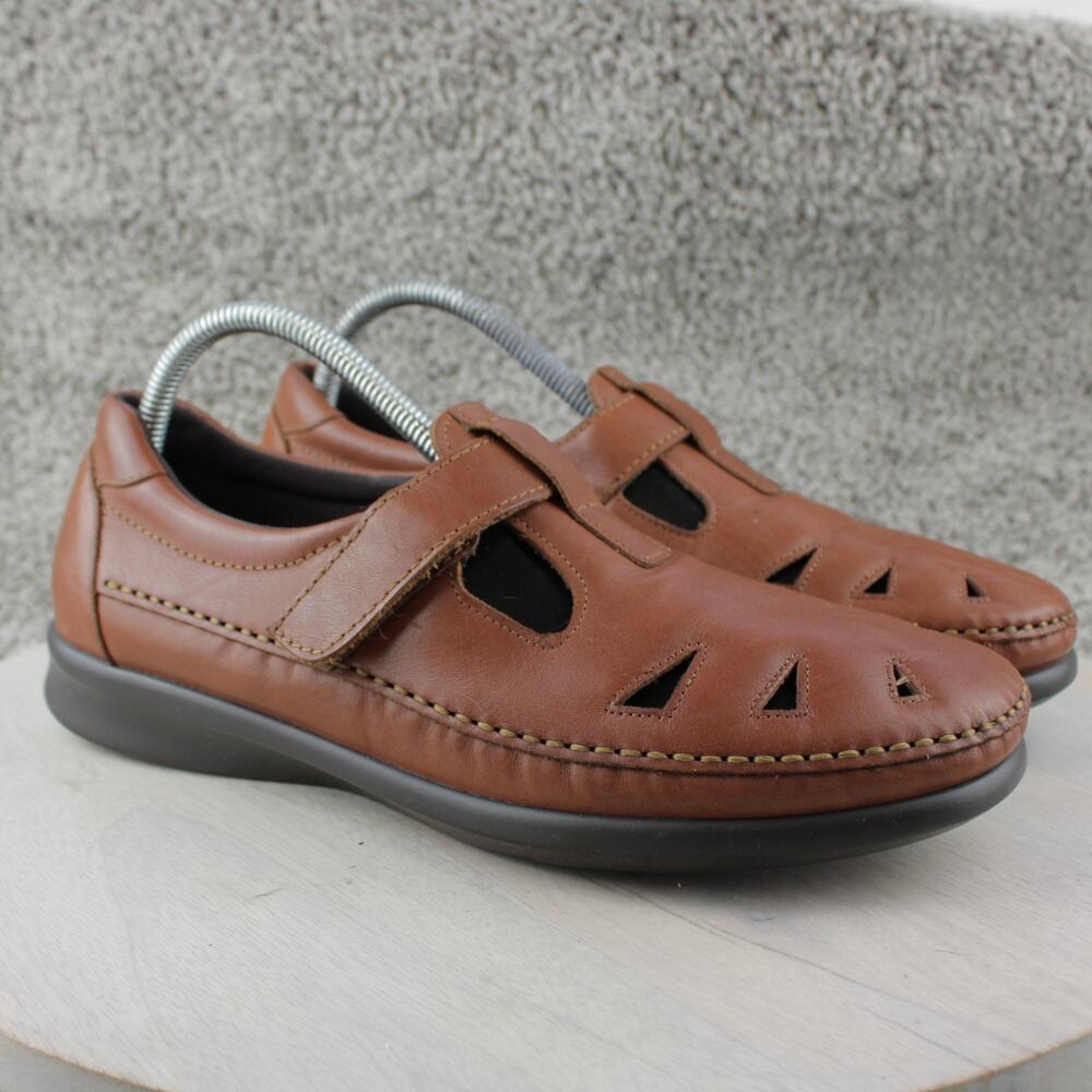 SAS Roamer Mary Jane Comfort Walking Shoes Brown Leather Womens 11